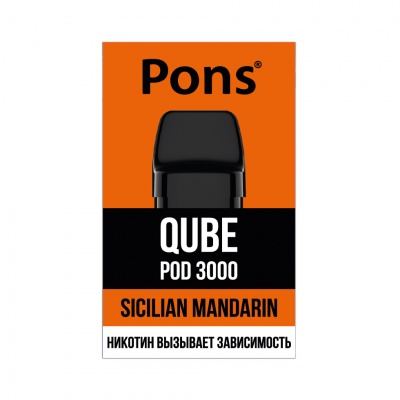 Картридж Pons Qube Pod 3000 заправленный Сицилийский Мандарин - фото 1