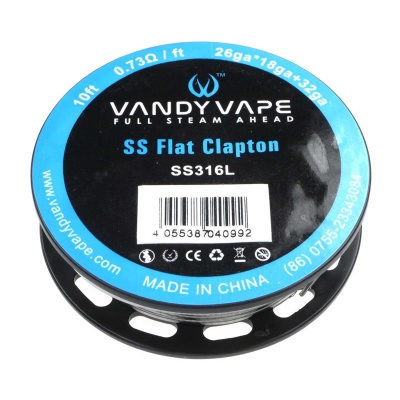  - Проволока Vandy Vape Flat Clapton SS316L 26AWGx18AWG+32AWG