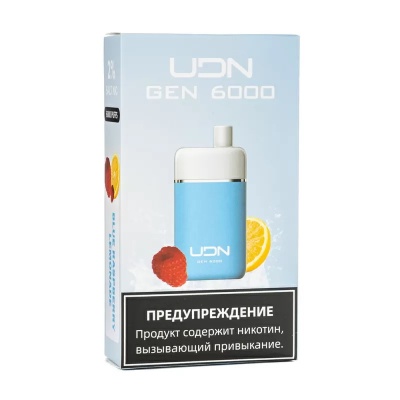 Заряжаемая одноразовая сигарета UDN BAR 6000 Лимонад из голубой малины - фото 1
