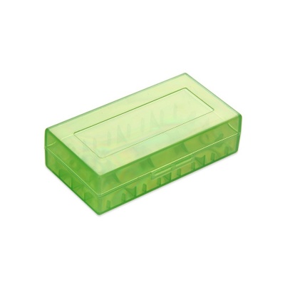 Пластиковый кейс для 2 аккумуляторов формата 18650 - Зеленый