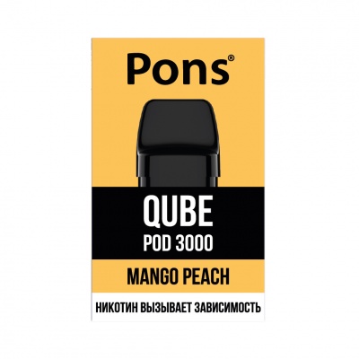 Картридж Pons Qube Pod 3000 заправленный Манго Персик - фото 1