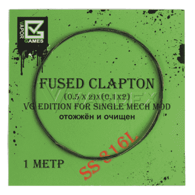 Проволока VG Fused Clapton SS316L (0,5x2)x(0,1x2) - фото 1